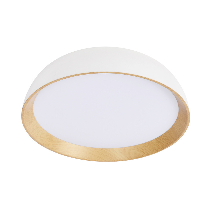 Plafon LED CALABRIA okrągły do kuchni i łazienki 40 cm 4000K biało-drewniany