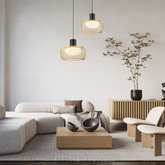 Lampa wisząca Sopra 40 czarno złota metalowa nad stół do salonu
