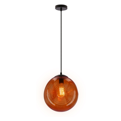 Lampa wisząca Club szklana kula pomarańczowa 1-płomienna do jadalni E27