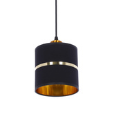 Lampa wisząca z abażurami Assam czarna ze złotym paskiem potrójna nowoczesna