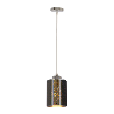Lampa wisząca Nocturno szklany klosz 3D srebrna do salonu regulowana E27