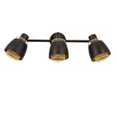 Aleksandria lampa sufitowa listwa 3x40w klosz czarny+złoty