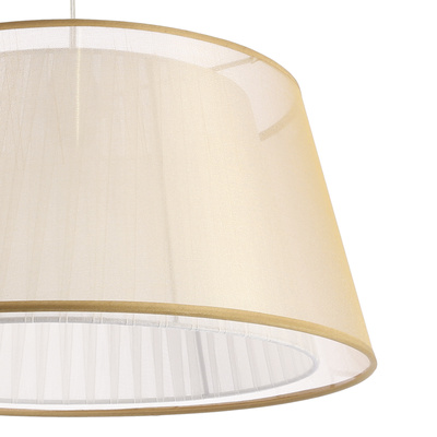 Lampa wisząca z abażurem Charlie 45cm beżowa klasyczna do salonu E27