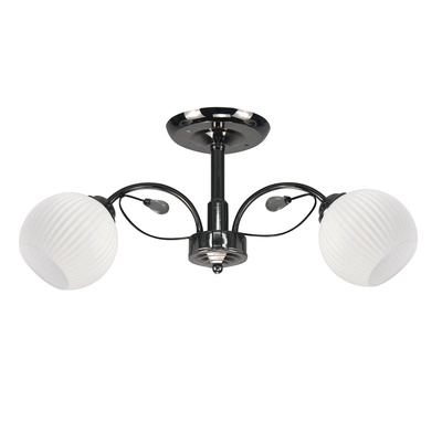 Lampa wisząca Neros podwójna metalowo-szklana z kloszem czarna E27