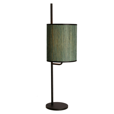 Lampka nocna Bendi metalowa z abażurem zielonym czarna podstawka