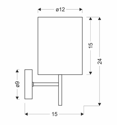 Kinkiet Yan z abażurem tkaninowym srebrny do salonu E14 1x40W