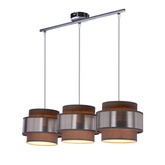 Lampa wisząca z abażurami Hare chrom szary+srebrny potrójna do jadalni