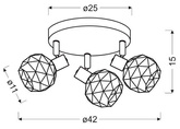 Lampa sufitowa Acrobat okrągła regulowana 3-punktowa do salonu metalowa