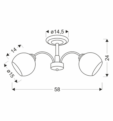 Lampa wisząca Neros podwójna metalowo-szklana z kloszem czarna E27