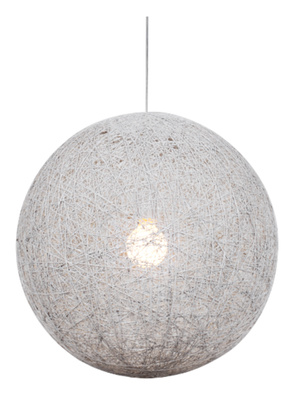 Lampa wisząca Caruba kula 30 cm biała pojedyncza do salonu 1xE27