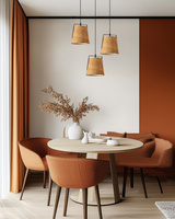 Lampa wisząca z abażurem Milbury czarna żółty abażur E27 do salonu